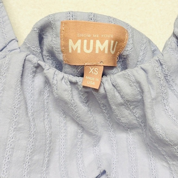 Show Me Your MuMu Women Tank Blouse XS Rosalina Crop Top Boho Cottage Light Blue - Picture 3 of 10